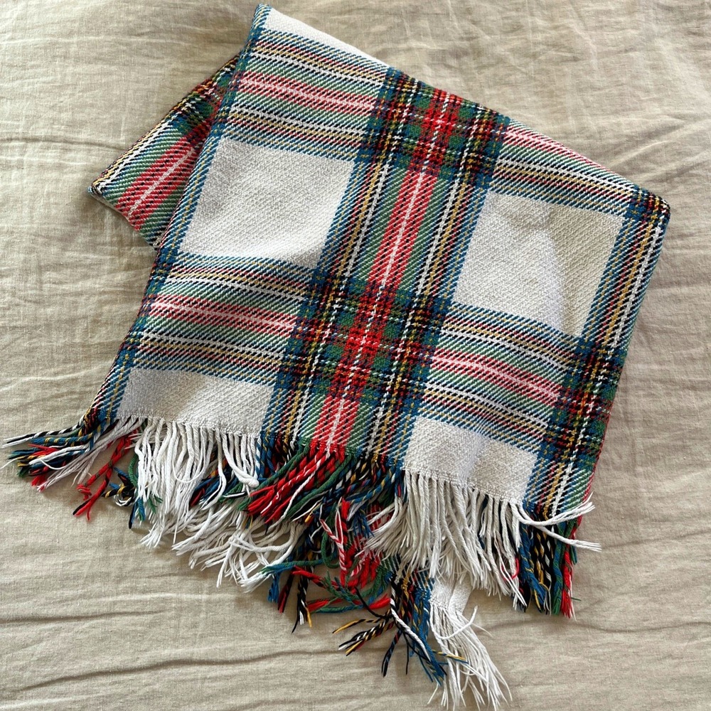 Woven Cotton Throw Fringe Throw Picnic Blanket